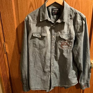Upcycled Western Denim Shirt