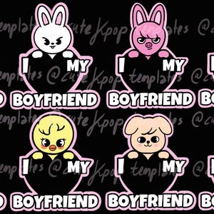 Kpop Stray Kids SKZOO Ich liebe meinen Freund Vorlage Bilder transparent Bang Chan Lee Wissen Changbin Hyunjin Han Felix Seungmin I.N Aufkleber