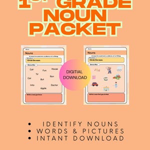 Noun Worksheet | 1st Grade.
