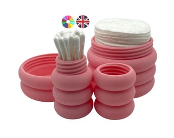 Cotton Pad & Bud Travel Case - 20 Colours Q-tip Holder | Compact Reusable Screw Case