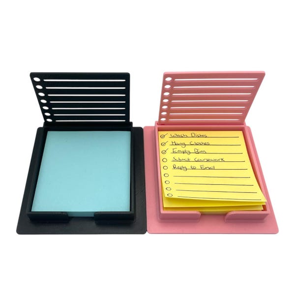 Sticky Note Stencil & Holder Set To-Do List | Desk Organizer | 21 Colours | Handmade in UK | Reusable Planner Template Gift Accessories