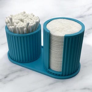 Q-Tip and Cotton Pad Holder Set Modern Elegant Bathroom Storage Minimalist Organizer Duo 3D Printed  Multiple Colours