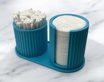Conjunto de porta-algodão e cotonetes, organizador moderno para banheiro.