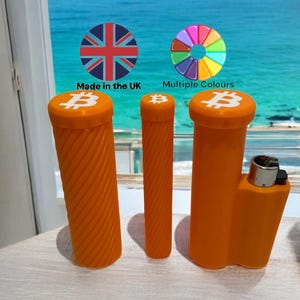 Bitcoin Doob Tube met meerdere compartimenten en aansteker | Gewrichtsbuis | Sigarettenkoker | Aanstekerhoes | Clipper-etui | Preroll tube geurbestendig