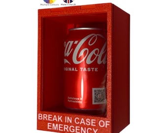 Break Glass Emergency Wall Display, Fits 330ml Cans, Funny 3D Printed Decor