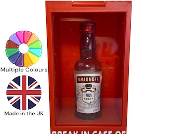 Break Glass Emergency Wall Display, Fits Vodka Miniatures, Funny 3D Printed Decor