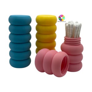 Q-Tip Travel Case | Modern Bubble Design | Cotton Bud Holder | 19 Colours | Compact & Reusable 3D Printed