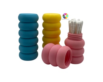 Estojo de viagem Q-Tip, design com bolhas, porta-cotonetes, 19 cores