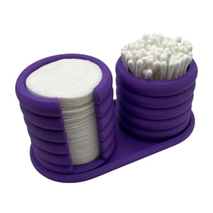 Q-Tip and Cotton Pad Holder Set Modern Elegant Bathroom Storage Minimalist Organizer Duo 3D Printed  Multiple Colours