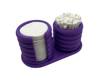 Conjunto de porta-algodão e cotonetes, organizador moderno para banheiro.