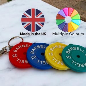 Gym Weight Plates keychain - Barbell plate lifting 3D printed