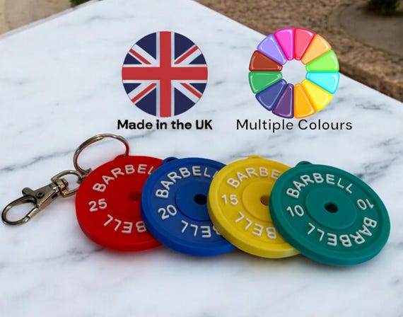 Gym Weight Plates keychain Barbell plate lifting 3D printed