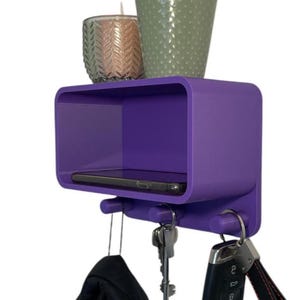 Mensola moderna con ganci, porta chiavi e porta cappotti, 19 colori, nastro adesivo 3M incluso.