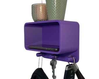 Estantería moderna con ganchos para llaves y abrigos – 19 colores y cinta adhesiva 3M incluida.