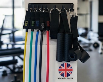 Resistance and Exercise Bands Storage - Multi Function Wall mounted Gym Kit