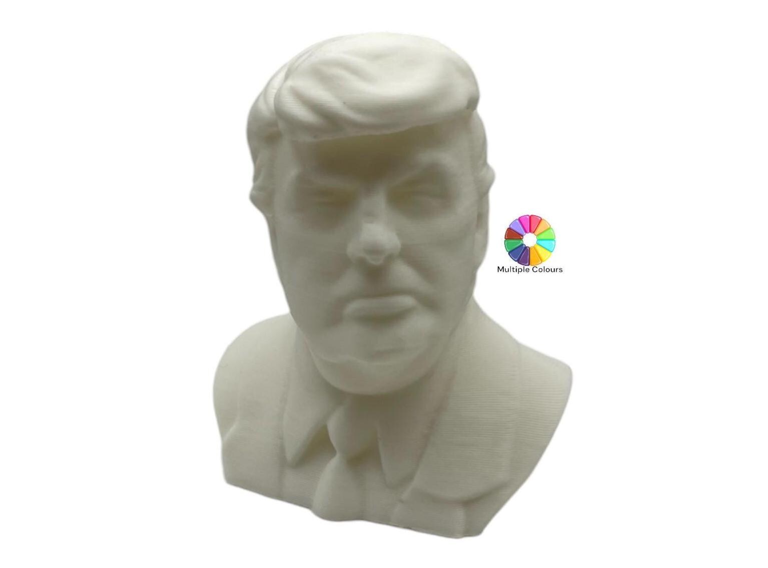 3D Printed Donald Trump Bust – U.S. President Statue in 19 Colours & Multiple Sizes | Political Décor | Gift for Supporters and Collectors