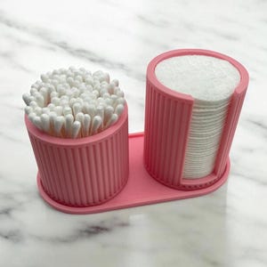 Q-Tip and Cotton Pad Holder Set Modern Elegant Bathroom Storage Minimalist Organizer Duo 3D Printed  Multiple Colours