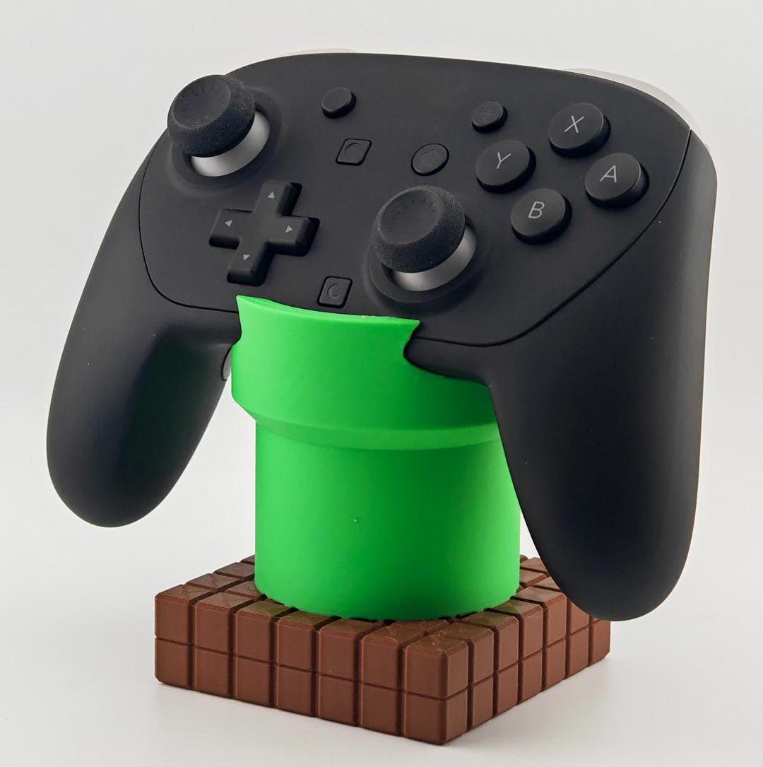 Nintendo-inspired Switch Controller Stand, Mario Warp Pipe With Brick ...