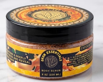 Orange Glow Body Scrub | Shea Butter, Vitamin E, Demerara Sugar (8oz)