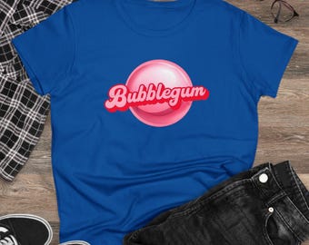 Bubblegum Graphic Tee: Fun Pink Cotton T-Shirt