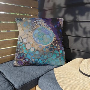 Outdoor Pillow - Colorful Abstract Design for Patio, Garden, Living Room, Home Decor, Cozy Gift Idea, Water and UV Resistant Cushion