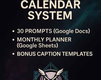 Social Media Content System – 30 Prompts + Calendar + Caption Templates (Editable)