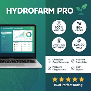 HydroFarm Pro - Application de gestion de culture hydroponique hors ligne - Calculateur de nutriments et base de données de cultures (téléchargement numérique)
