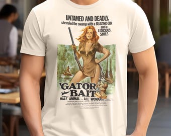 vintage Gator Bait V1 Natural T Shirt movie poster retro vintage Cotton Men's Women's gift present