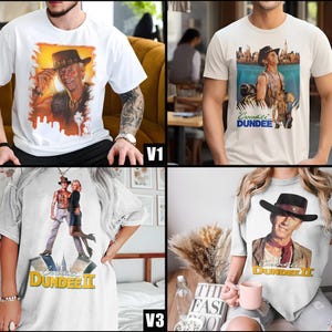 vintage Crocodile Dundee V1-V4 Natural T Shirt movie poster retro vintage Cotton Men&#39;s Women&#39;s gift present