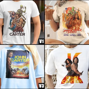 ヴィンテージ ジョン・カーター V1-V4 ナチュラル Tシャツ 映画ポスター レトロ ヴィンテージ コットン メンズ レディース ギフト プレゼント