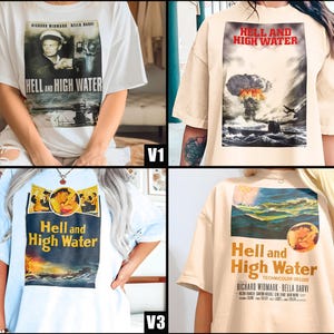 Vintage Hell and High Water V1-V4 Naturlig T-shirt filmaffisch retro vintage bomull herr dam present present