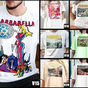 vintage Barbarella V15-V21 Natural T Shirt movie poster retro vintage Cotton Men&#39;s Women&#39;s gift present