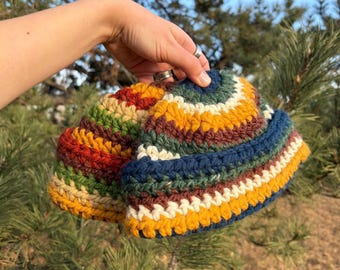 National Park Handmade Chunky Beanie | Colorful Wool Blend Yarn | Cozy Outdoor Granola Style | Nature Inspired | Crochet Hat
