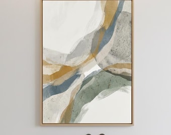 Abstrakte Wabi-Sabi-Wandkunst | Erdiger, organischer Druck | Minimalistische Wohnzimmerdekoration | Moderne Zen-Ästhetik | Poster in neutralen Tönen
