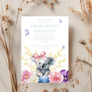Koala Birthday Invitation