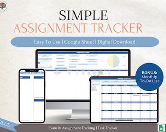 Digitaler Aufgaben Tracker für Google Sheets: Schüler Aufgaben To-Do-Liste (digitaler Download)