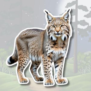 Bobcat Sticker: Wildlife Laptop Decor, Scrapbooking
