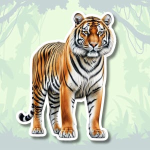 Tiger Sticker: Realistic Wild Animal Decal for Laptop, Tumbler