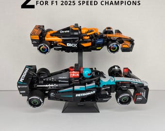 Soporte de exhibición de 2 niveles para LEGO Speed Champions F1 2025 - Exhibidor ajustable