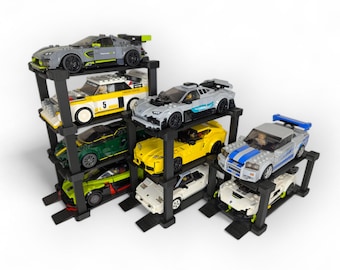 Soporte elevador para coches LEGO Speed Champions - Negro mate - Capacidad para 2/3/4 personas