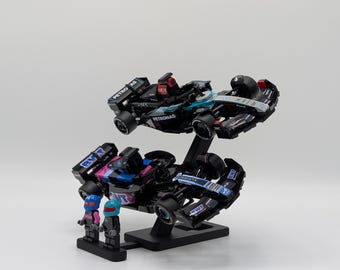 Soporte de exhibición de 2 niveles para LEGO Speed Champions F1 2025 - Exhibición de autos y minifiguras