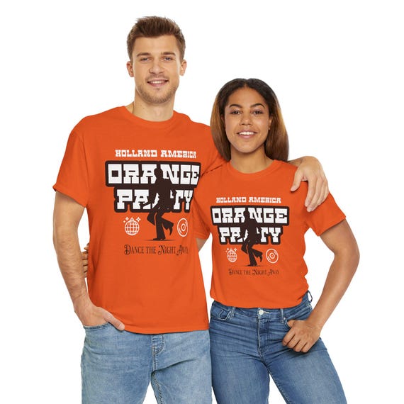 Holland America Orange Party T-shirt Dance the Night Away Gildan