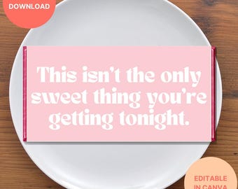 Valentine’s Chocolate Bar Wrapper Template | Editable Canva Design | Instant Download