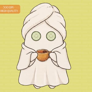 Self Care Ghost PNG | Skincare Halloween Shirt Design | Cute Ghost Spa Day | Girly Ghost Spooky Season | Daily Routine | Funny Halloween png