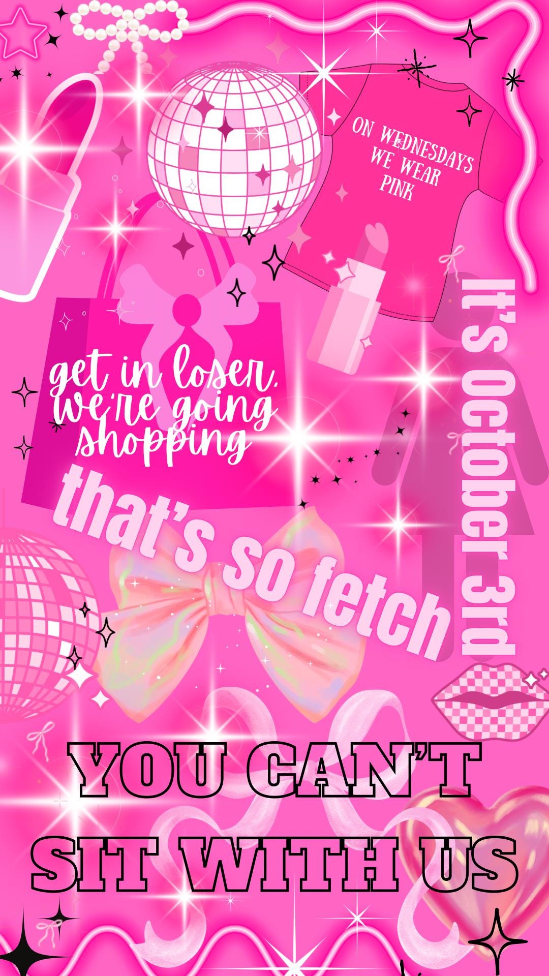 Trendy Designs, iPhone Wallpapers, Mean Girls iPhone Wallpaper, Preppy iPhone  Wallpaper, Girlie Wallpaper, Mean Girls, Hot Pink Wallpaper - Etsy, image size:1080x1920