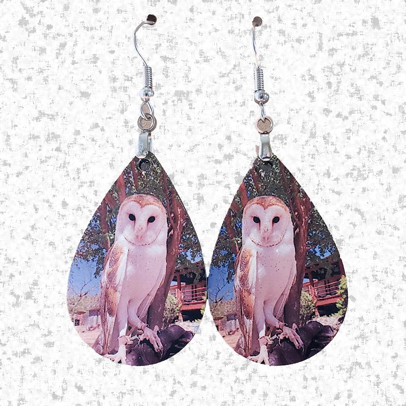 Singer, the Barn Owl - Teardrop Earrings