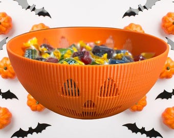 Halloween Candy Bowl – Pumpkin Dish for Treats – Spooky Party Decoration – Autumn Centerpiece