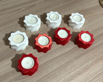 Tealight Holders (Set of 4) + Tealight Candles Ambient Quartet Stylish Elegant Glow