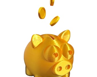 Golden Piggy Bank: Shiny Coin Bank, Kids & Adult Savings