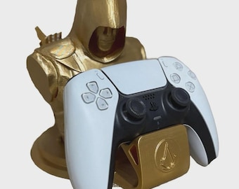 Assassin's Creed Gold Controller Holder: PS5/Xbox Game Room Decor